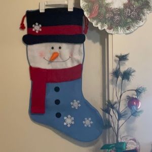 ⛄️ JUMBO Snowman Christmas felt stocking with bonus 🎄 key chain $5 value